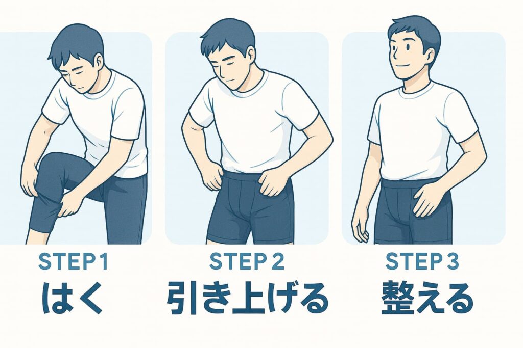 履き方の順番イメージ